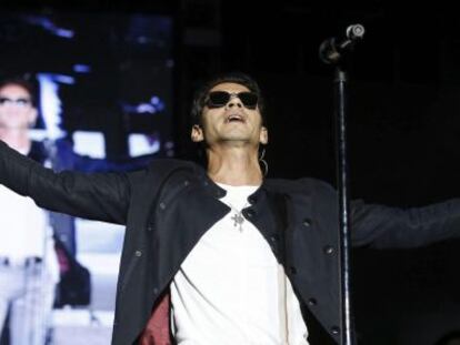 Marc Anthony, durante el concierto en el estadio Vicente Calderón.