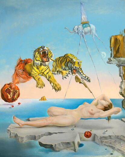 &#039;Sue&ntilde;o causado por el vuelo de una abeja alrededor de una granada un segundo antes de despertar&#039;, 1944, Salvador Dal&iacute;