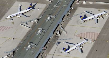 Aviones de Ryanair en el aeropuerto de Marseille-Provence, su &#039;hub&#039; en Francia.
