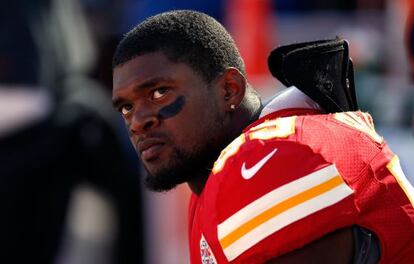 Jovan Belcher durante un partido el 25 de noviembre.