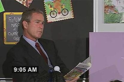 George W. Bush, en un fotograma de la película &#39;Fahrenheit 9/11&#39;, de Michael Moore.