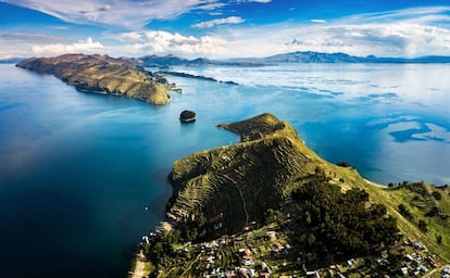 La isla del Sol, en el lago Titicaca (Bolivia).