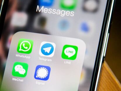 Telegram junto a otras 'apps' de mensajería.