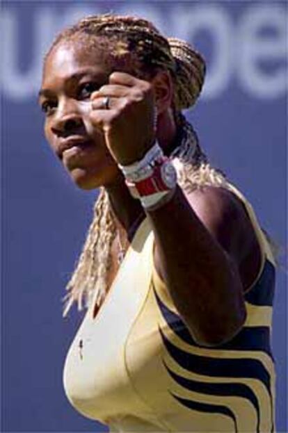 Serena Williams celebra su triunfo frente a Hingis.