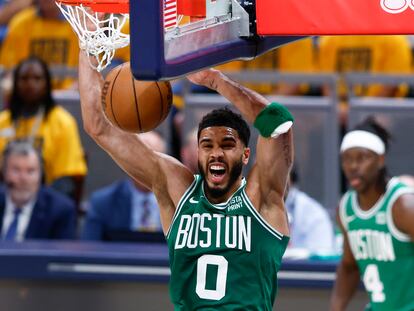 Jayson Tatum, durante uno de los partidos de las finales de la Conferencia Este de la NBA.