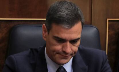 El presidente del Gobierno, Pedro Sánchez, el martes en el Congreso.