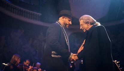 Roger Pera (esquerra) i Joan Pera, en el Palau de la Música.