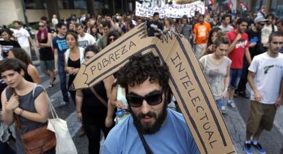 Participantes en la manifestación en Valencia.