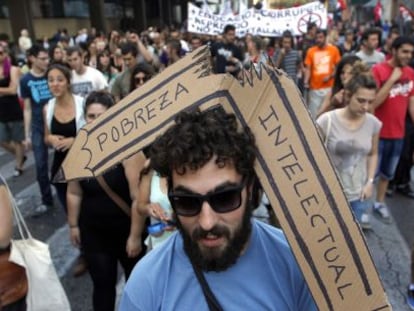 Participantes en la manifestaci&oacute;n en Valencia. 