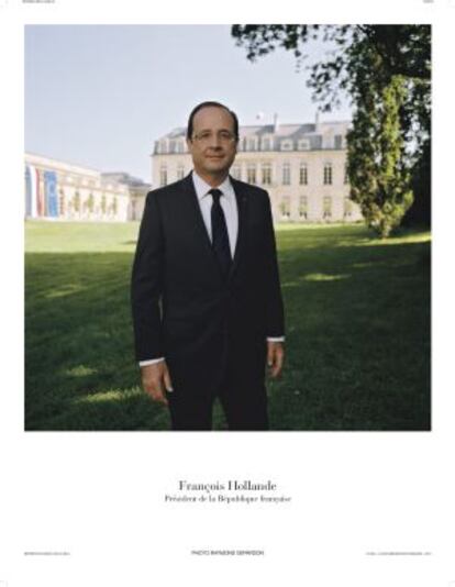 El primer retrato oficial de Hollande, difundido el lunes.