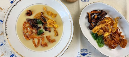 crema de endivias con chips de zanahoria Comidista