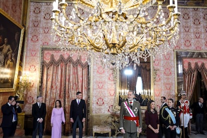 Recepcin en el Palacio Real de Madrid con los Reyes, la Princesa de Asturias, el presidente del Gobierno y los ministros de Defensa e Interior.