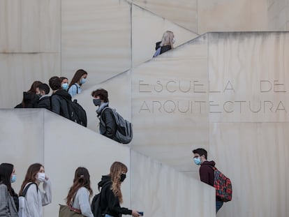 Estudiantes en la Universidad Politécnica de Valencia, el curso pasado.