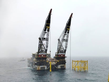 Plataforma de petróleo en el mar del Norte.