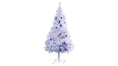 Árbol de Navidad de color blanco.