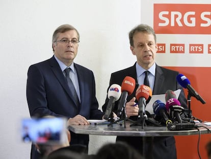 Gilles Marchand en la rueda de prensa sobre los resultados de la consulta.