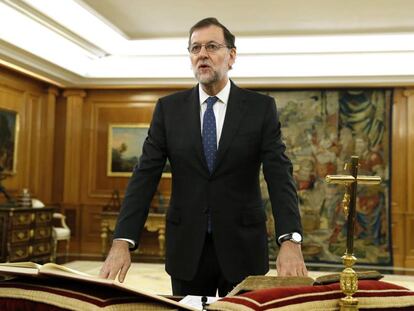 Mariano Rajoy en la jura de su cargo como jefe del Gobierno.