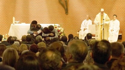 Multitudinario adiós a Cabacas en el funeral celebrado, en Bilbao.