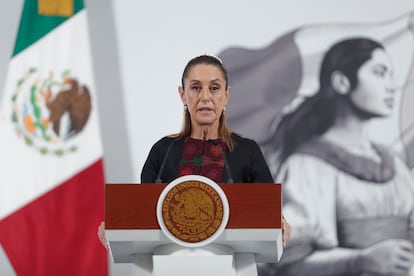 Claudia Sheinbaum, en el Palacio Nacional de Ciudad de México.