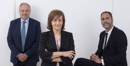 Santiago de Torres, Presidente de Atrys Health, Isabel Lozano, CEO de Atrys Health y Josep Maria Huch, CFO de Atrys Health.