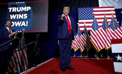 Donald Trump at the Iowa caucus.