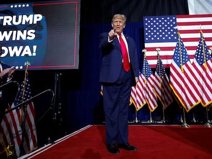 Donald Trump at the Iowa caucus.