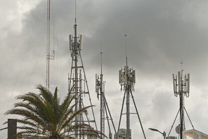 Antenas en Progreso, Yucatán, México.