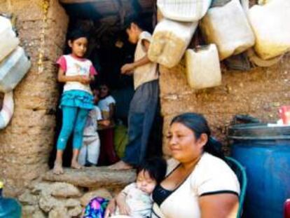 Una familia en el Estado mexicano de Guerrero.