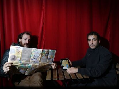 Fernando S&aacute;nchez-Cabezudo y Juan garc&iacute;a Calvo, creadores de Storywalker. 
