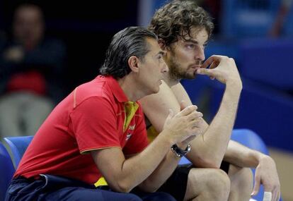 Sergio Scariolo y Pau Gasol, en el último Europeo.