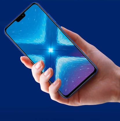 El Honor 8x cuenta con una gran pantalla y el controvertido "notch"