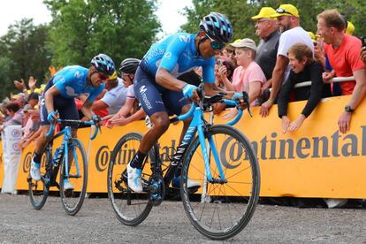 Landa y Quintana, durante una etapa del Tour.