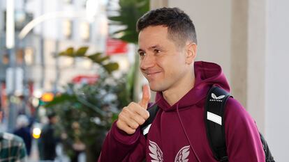 Ander Herrera entrando al hotel de concentración de Athletic Club en Bilbao el pasado 24 de enero de 2024.