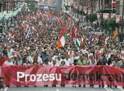 Manifestacin <i>abertzale</i> de ayer en Bilbao.