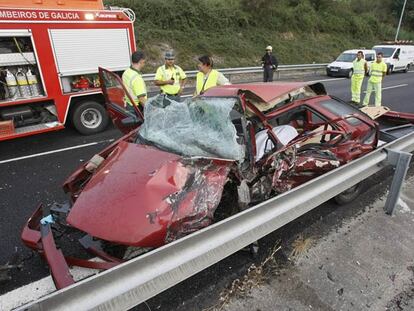 Accidente mortal en la A-55 al entrar un vehículo en sentido contrario