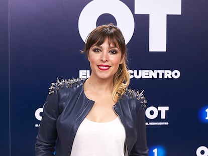 La cantante Gisele en la presentación de 'OT: El reencuentro' en Televisión Española en 2016.
