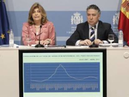 Los secretarios de Estado de Empleo y de Seguridad Social, Engracia Hidalgo y Tomás Burgos. EFE/Archivo