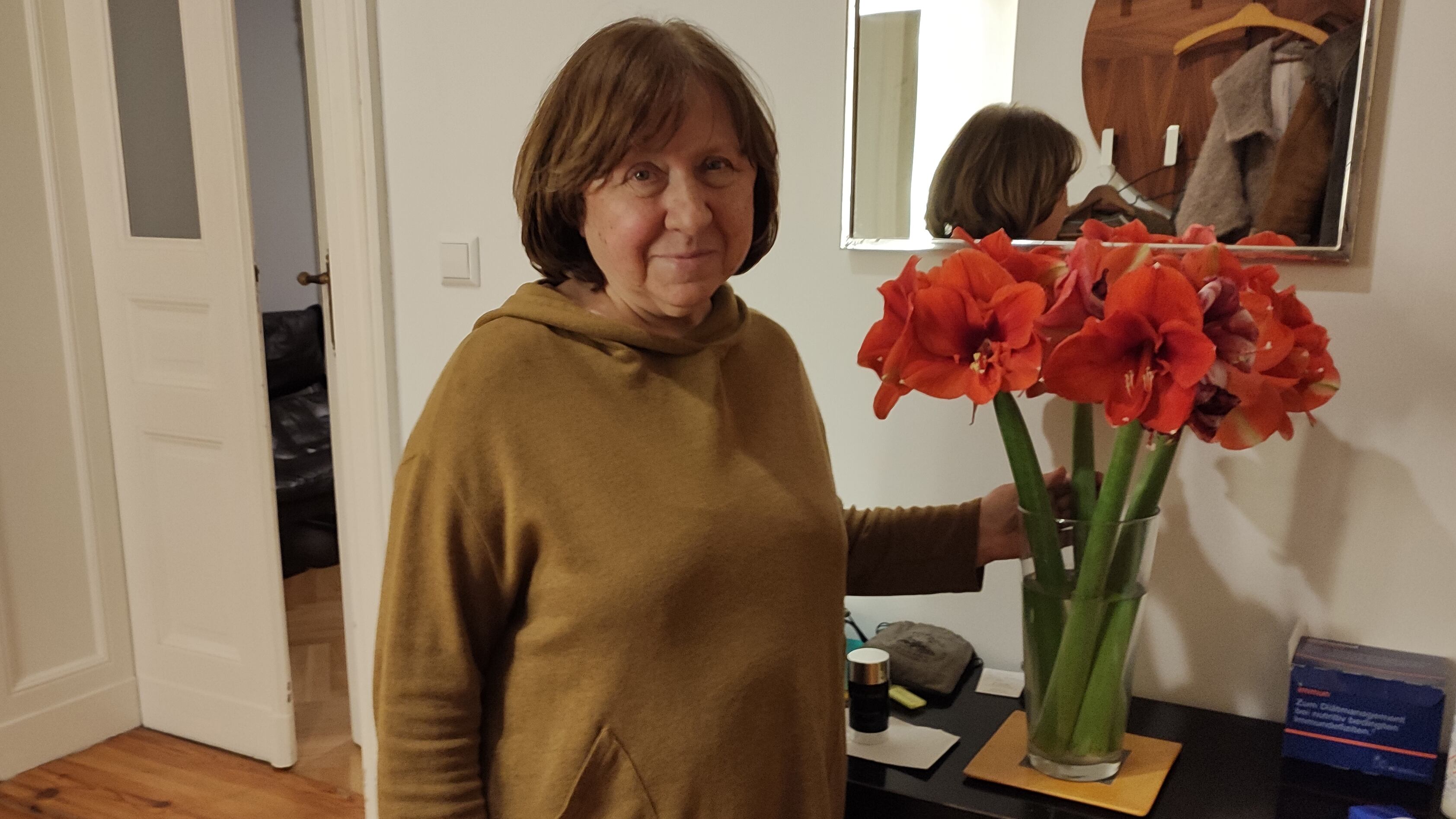 Svetlana Aleksiévich durante mi entrevista en Berlín el 10 de diciembre.Pilar Bonet