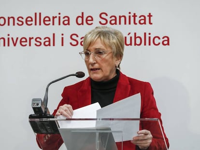 La consejera de Sanidad, Ana Barceló, durante la presentación del plan especial de atención Primaria.  