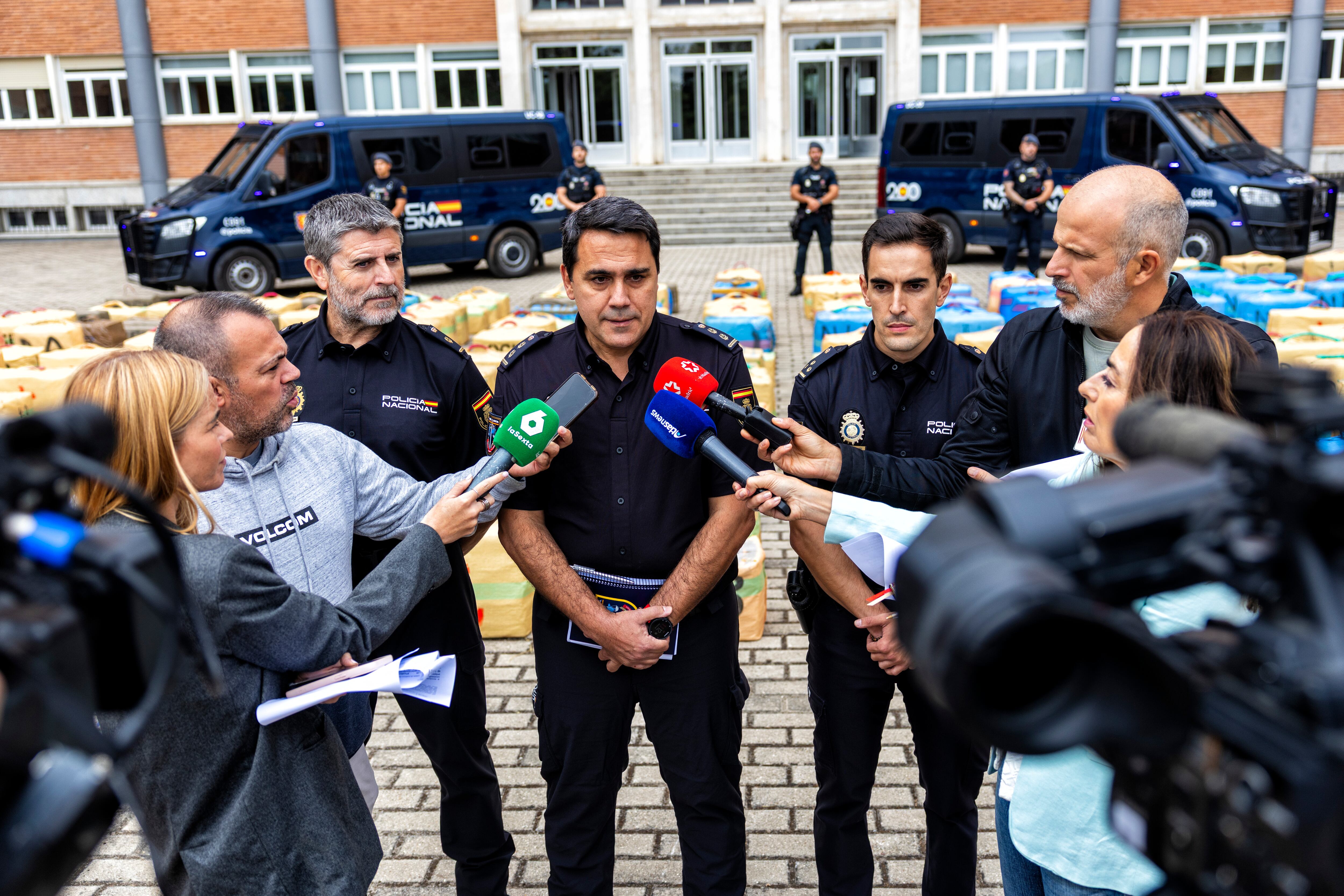 Alberto Morales, Jefe de la Brigada Central de Estupefacientes, este martes en el Complejo Policial de Canillas, en Madrid.  