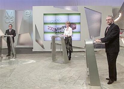 Los candidatos a la presidencia de la Comunidad de Madrid, en el debate de Telemadrid.
