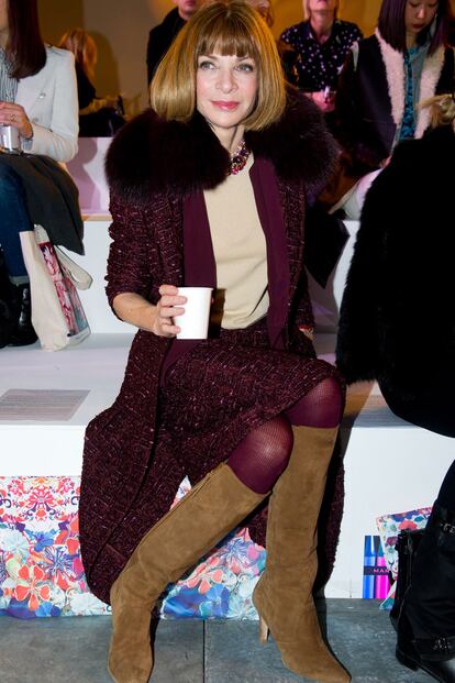 Mary Katrantzou fue uno de los muchos desfiles a los que acudió Anna Wintour.