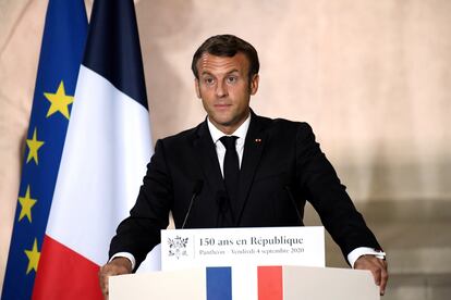 Emmanuel Macron, en París el 4 de septiembre en la celebración del 150 aniversario de la proclamación de la República.