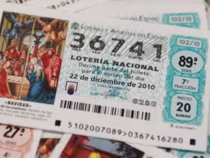 Décimos de lotería para el sorteo de Navidad.