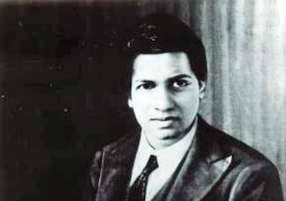 El matem&aacute;tico indio Srinivasa Ramanujan.