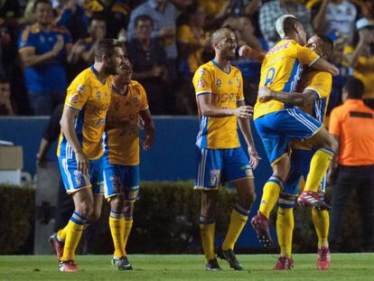 La celebraci&oacute;n de los goles de Tigres