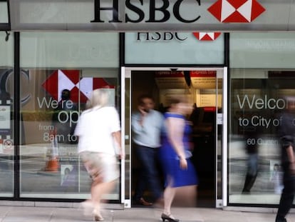 Una sucursal de HSBC en Londres (Reino Unido).