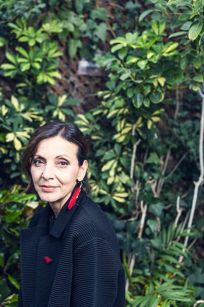 Nevenka Fernández, durante la entrevista, en el Jardín Secreto de SB, en Madrid. 