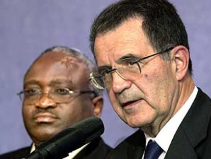 Prodi, en su comparecencia pública de ayer junto al presidente de Burundi, Domitien Ndayizeye.