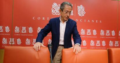 Ángel Luna,esta mañana en las Cortes valencianas.